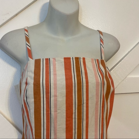 Minkpink Barbados Linen Blend Striped Sleeveless Mini Dress Multicolor Sz Small - Picture 3 of 10